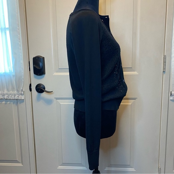 LOFT Lace Front Wool Blend Cardigan Sz M - Picture 2 of 14